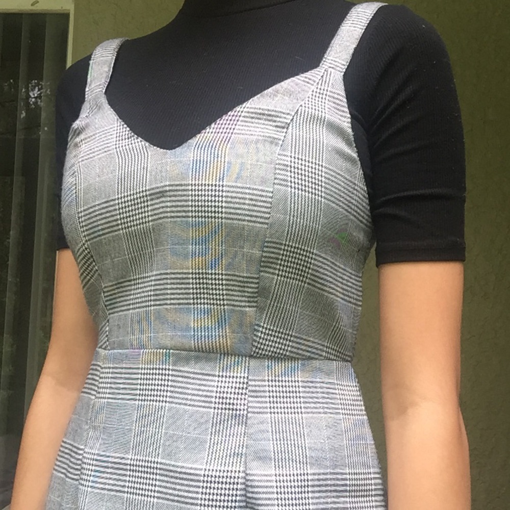 Taylor and Sage- black and white plaid dress